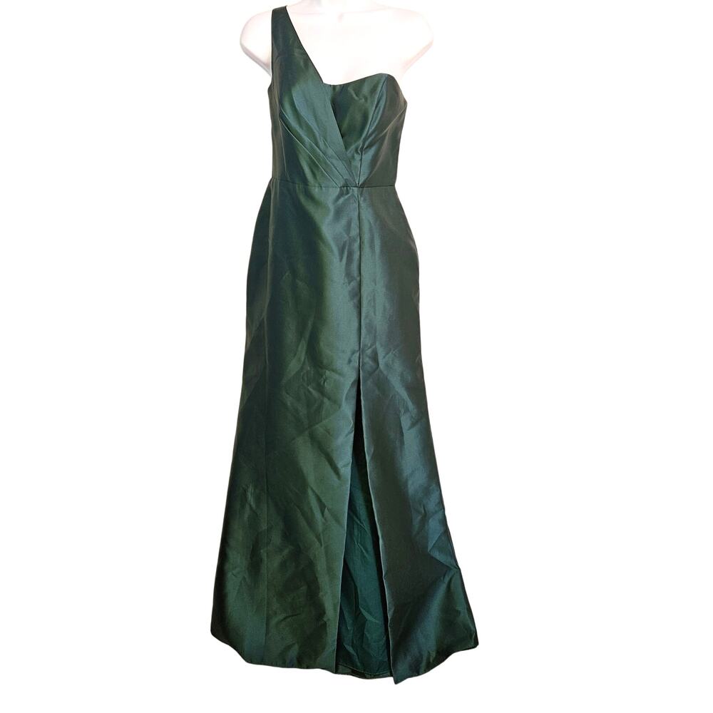 Alfred Sung Green One Shoulder Satin Gown Size 8R NWT Holidays Party Prom‎ Event